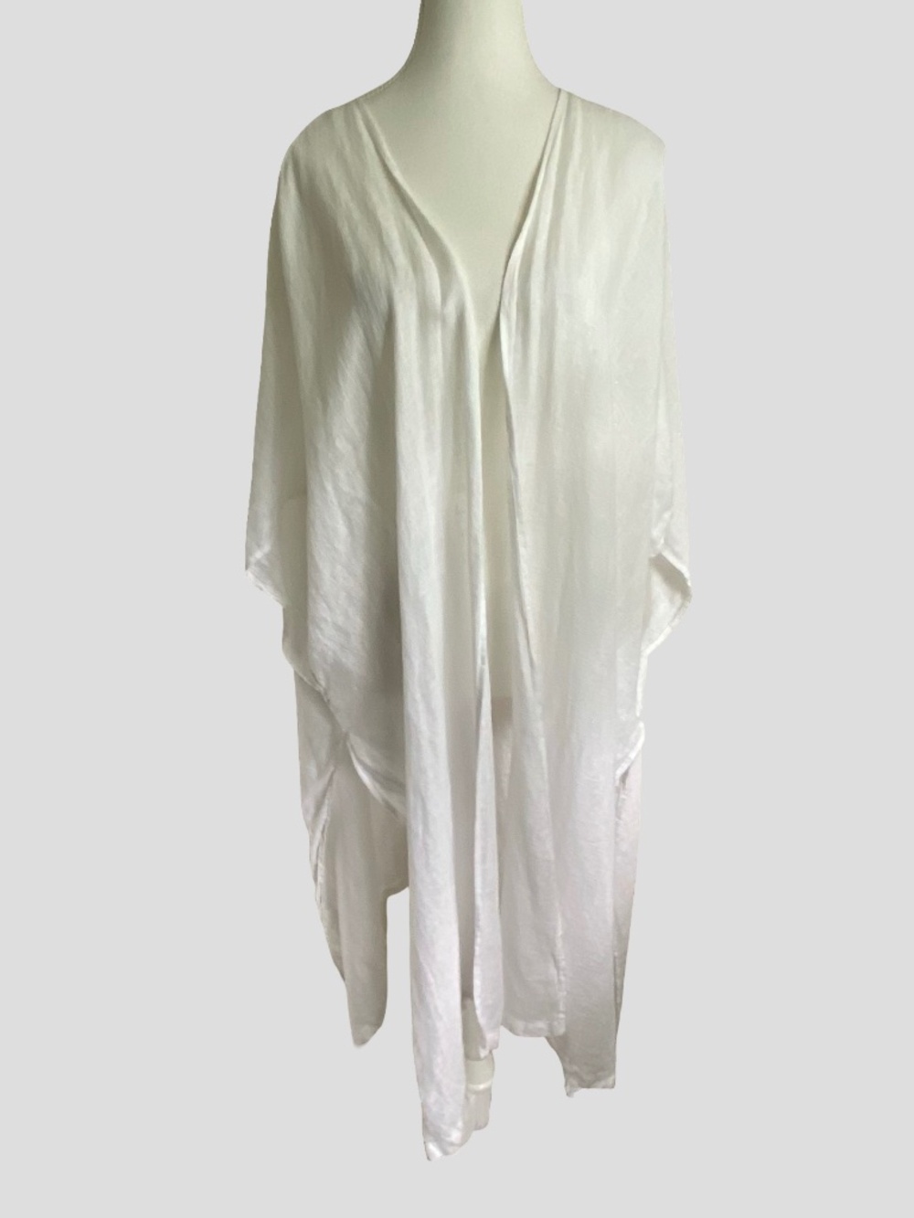 Cynthia Rowley White Linen Beach Summer Coastal Open Coverup-O/S